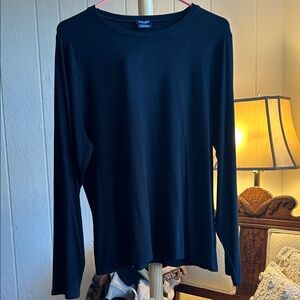Splendid Black Ribbed Long Sleeve Top